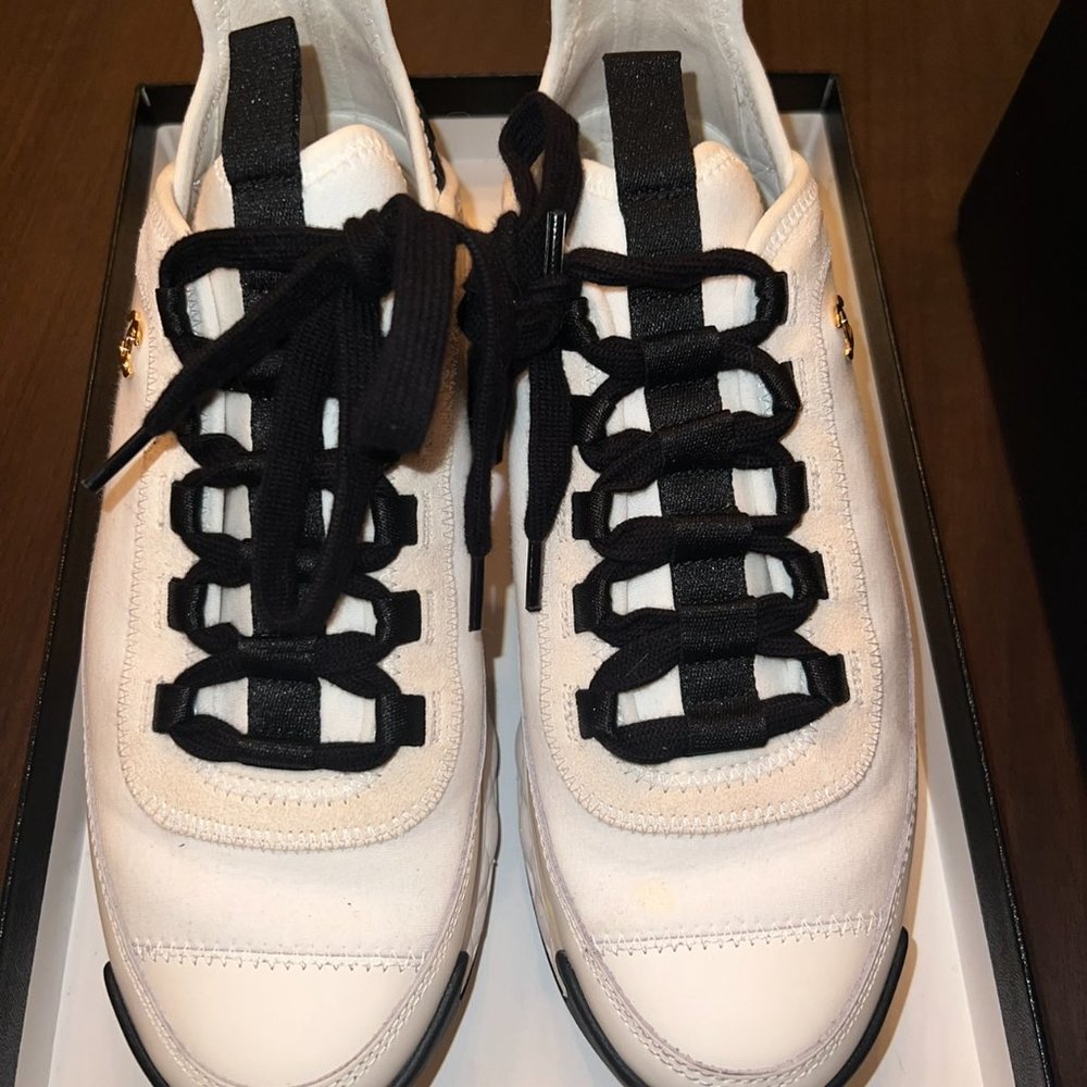 Chanel Size 37 (US 7) Velvet Calfskin Mixed Fibers Sneakers - Picture 8 of 14